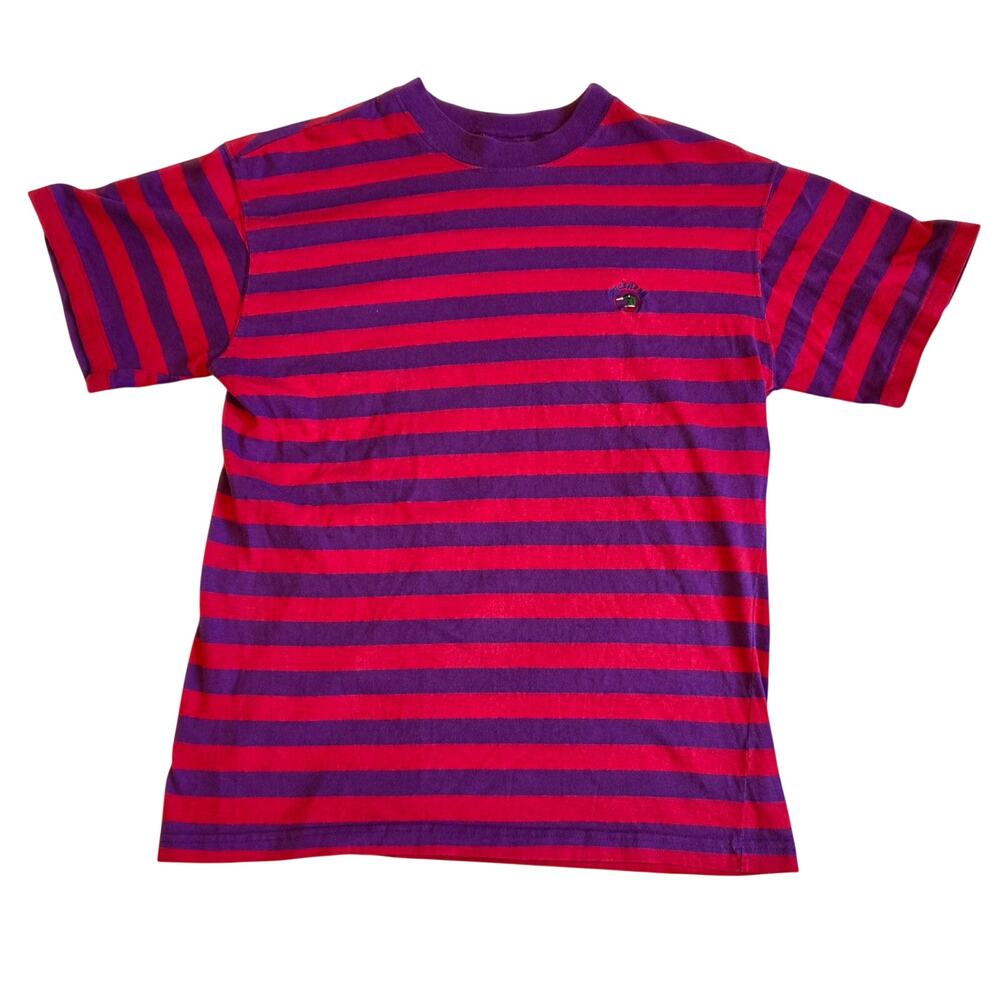 Vintage Duck Head Purple and Pink Striped‎ Graphic T-Shirt Medium 90s